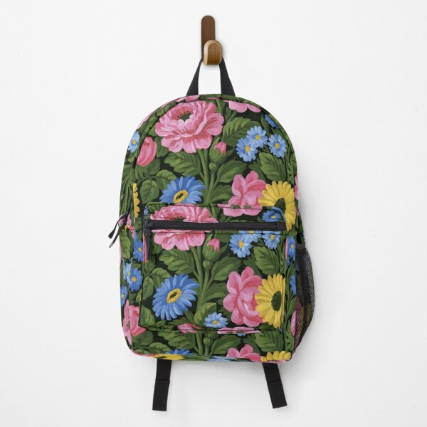 Item preview, Navy Blue Background Mixed Floral And Peony Pattern designed and sold by igraphixart.