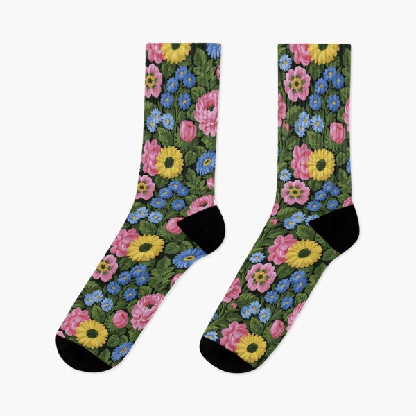 Item preview, Navy Blue Background Mixed Floral And Peony Pattern designed and sold by igraphixart.