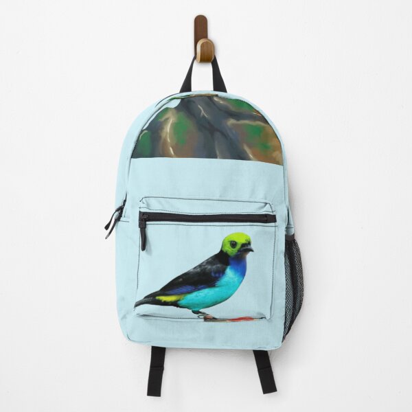 Item preview, Vibrant Tropical Bird on Mossy Stone | Modern  Art designed and sold by Rawafi Art Studio.