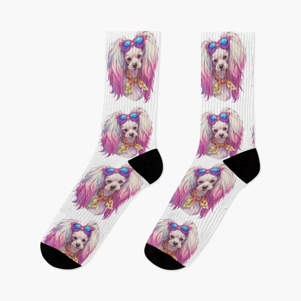 Item preview, Colorful Chinese crested puppy dog designed and sold by MendaciousMina.