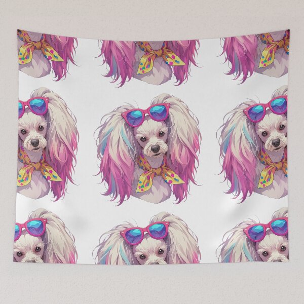 Item preview, Colorful Chinese crested puppy dog designed and sold by MendaciousMina.
