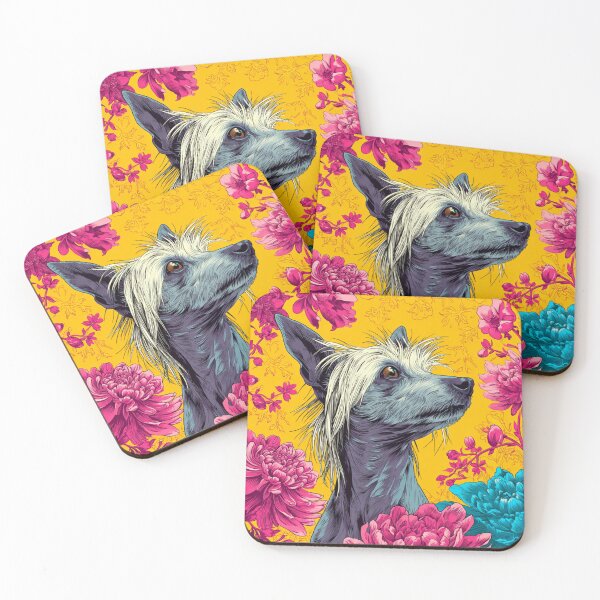 Item preview, Chinese crested puppy dog with flowers designed and sold by MendaciousMina.