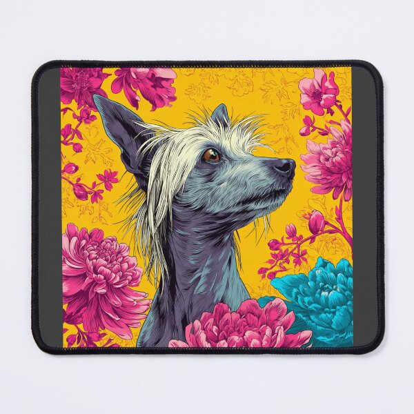Item preview, Chinese crested puppy dog with flowers designed and sold by MendaciousMina.