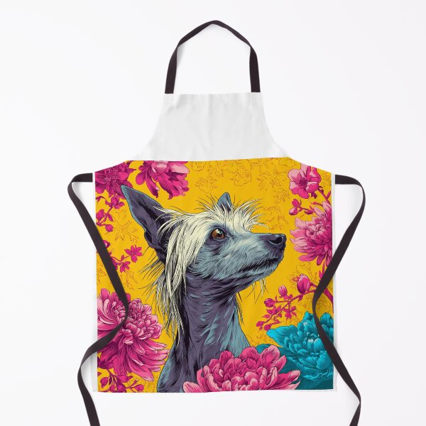 Item preview, Chinese crested puppy dog with flowers designed and sold by MendaciousMina.
