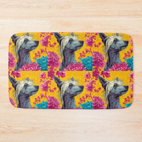 Item preview, Chinese crested puppy dog with flowers designed and sold by MendaciousMina.