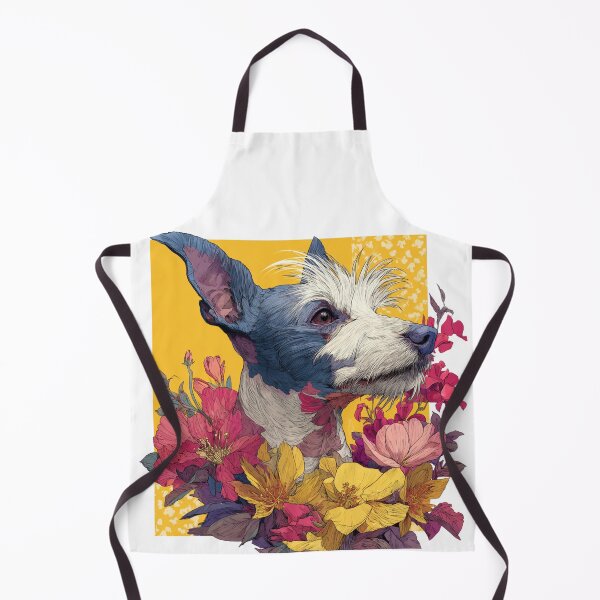 Item preview, Chinese crested puppy dog with flowers designed and sold by MendaciousMina.