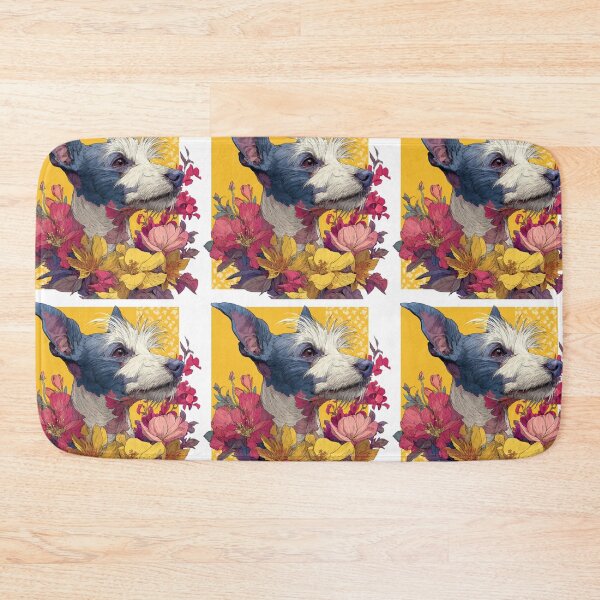 Item preview, Chinese crested puppy dog with flowers designed and sold by MendaciousMina.