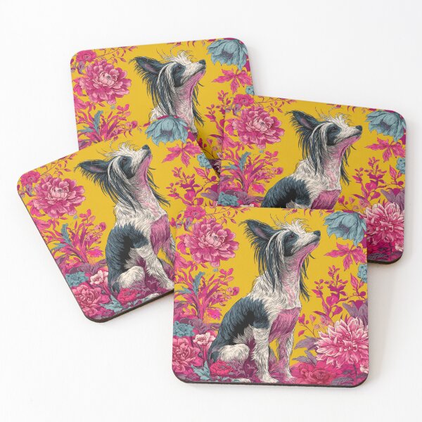 Item preview, Chinese crested puppy dog with flowers designed and sold by MendaciousMina.