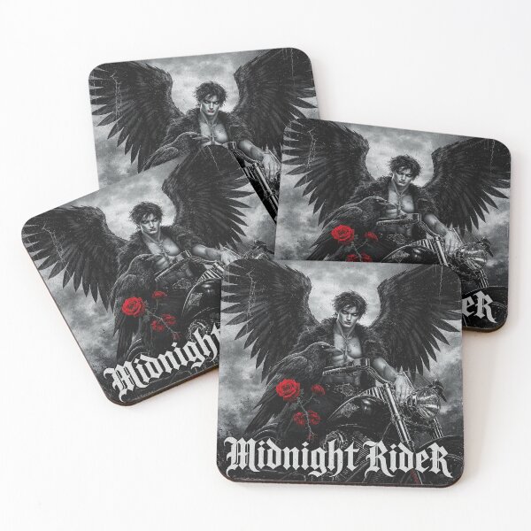 Item preview, Midnight Rider — Gothic Halloween Dark Angel ✦ Retro Noir Fantasy Poster designed and sold by ROYFOREVER by Yasemin .