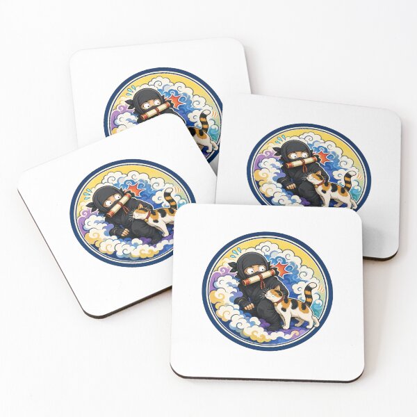 Item preview, Surprised Ninja & Calico Cat | Japanese Comic Style designed and sold by Aguri-tei.