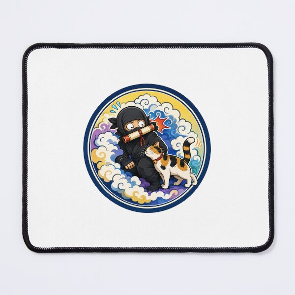 Item preview, Surprised Ninja & Calico Cat | Japanese Comic Style designed and sold by Aguri-tei.