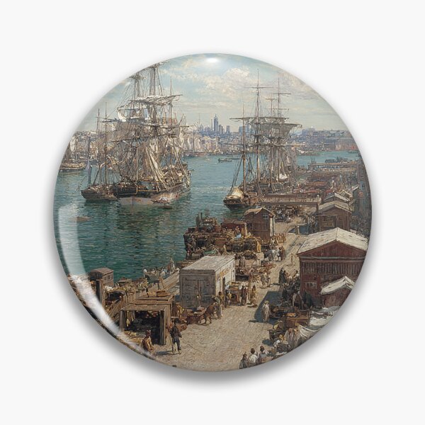 Item preview, "Bustling Boston Harbor-19th Century Maritime Glory" designed and sold by SkyKing Ron.