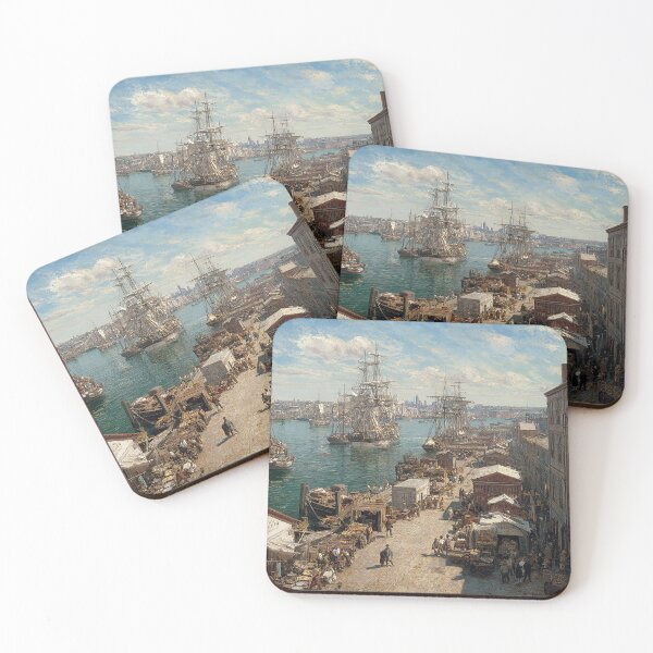 Item preview, "Bustling Boston Harbor-19th Century Maritime Glory" designed and sold by SkyKing Ron.