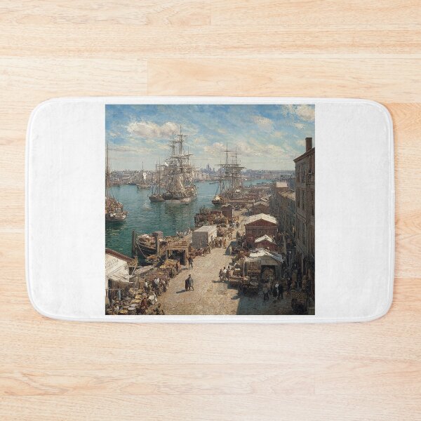 Item preview, "Bustling Boston Harbor-19th Century Maritime Glory" designed and sold by SkyKing Ron.