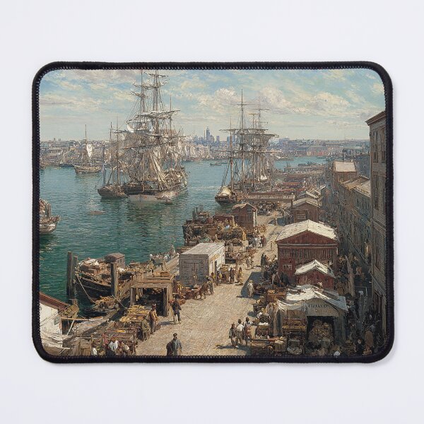Item preview, "Bustling Boston Harbor-19th Century Maritime Glory" designed and sold by SkyKing Ron.