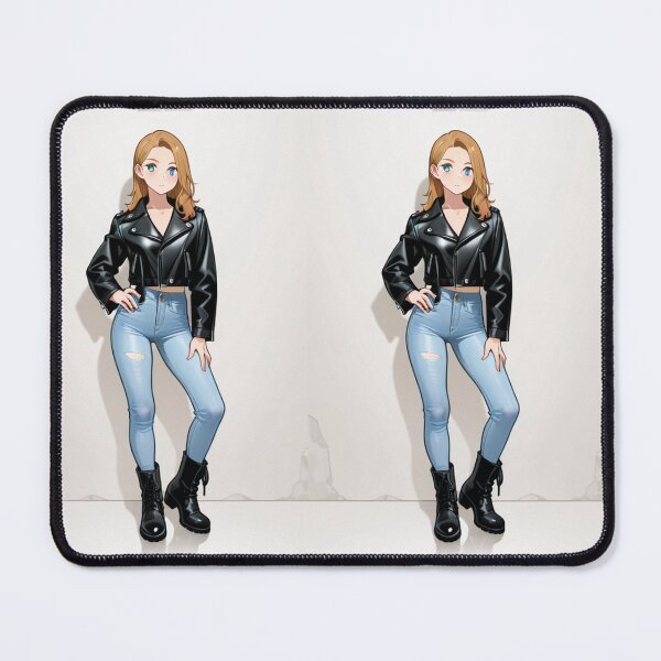 Item preview, Fashion - Man in Black Leather Jacket Slim Jeans Streetwear Anime Variant 3 designed and sold by AnimeShin.