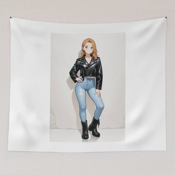 Item preview, Fashion - Man in Black Leather Jacket Slim Jeans Streetwear Anime Variant 3 designed and sold by AnimeShin.