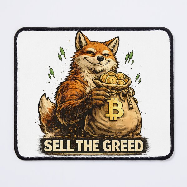 Item preview, Sell The Greed Funny Crypto Fox Meme designed and sold by DryHumorPrints.