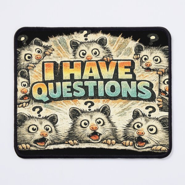 Item preview, I Have Questions Funny Confused Possum Meme Sticker designed and sold by irfanshikh.
