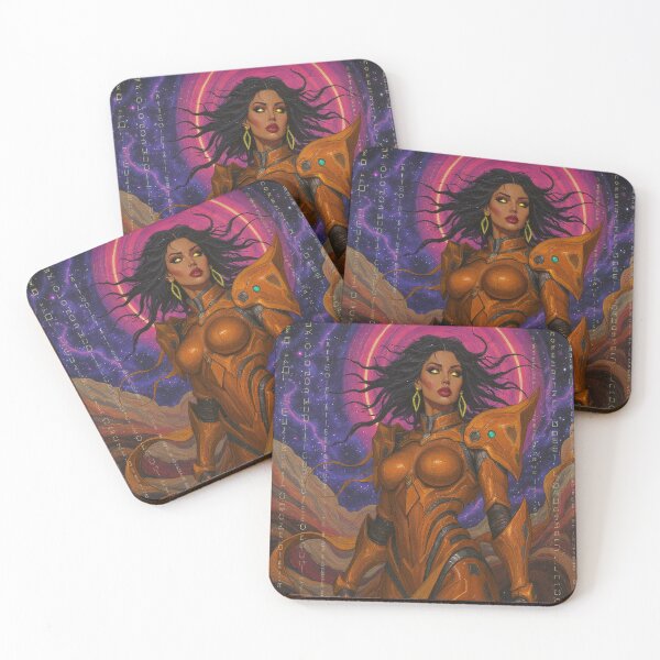 Item preview, Cyberlove Myth | Solar Witch – The Golden Code | Futuristic Goddess Art by ROYFOREVER designed and sold by ROYFOREVER by Yasemin .