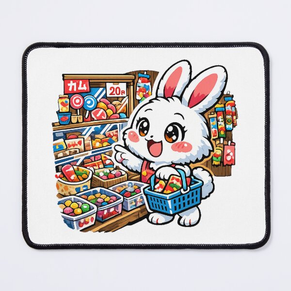 Item preview, Kawaii Bunny at a Retro Japanese Candy Store Sticker | Nostalgic Dagashi Shop Rabbit designed and sold by kawaii animal store (in Japan).