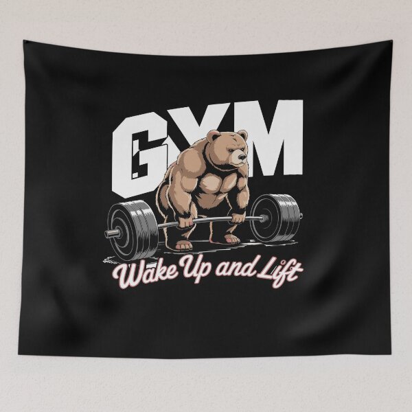 Item preview, Gym Wake Up And Lift Strong Bear Powerlifting Motivation For Weightlifters And Bodybuilders designed and sold by yoddel.