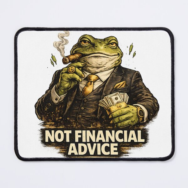 Item preview, Title Not Financial Advice Funny Crypto Frog Meme Description designed and sold by DryHumorPrints.
