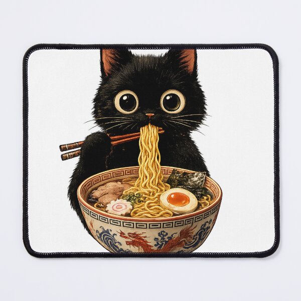 Item preview, Kawaii-Ramen-Cat-Retro-Japanese-Noodles-Artwork designed and sold by teesvira.