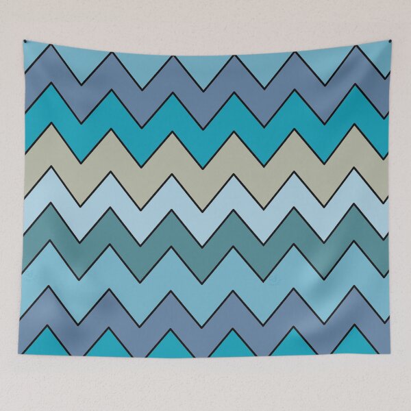 Item preview, Horizontal Blue and Green Chevron Pattern designed and sold by ChantellaGF.