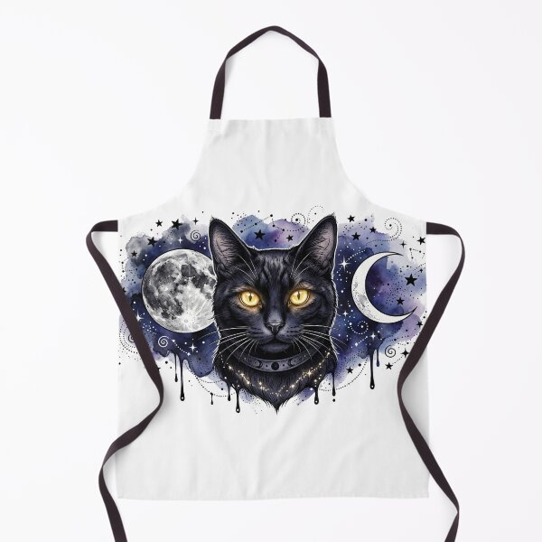 Item preview, Cosmic Witchy Black Cat with Golden Eyes designed and sold by Spiritualwall.