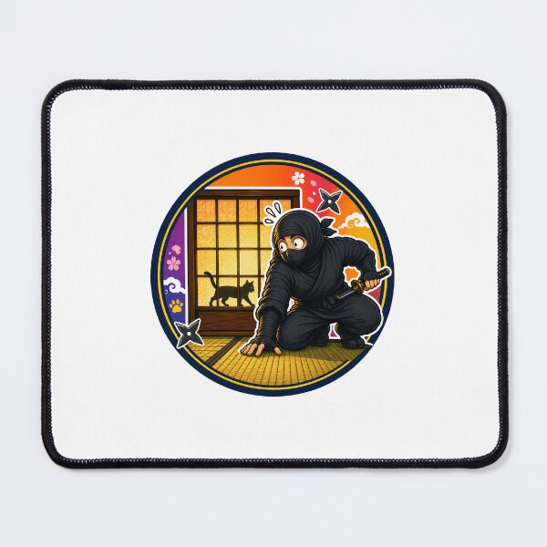 Item preview, Ninja Surprised by Cat Shadow | Japanese Shoji Screen designed and sold by Aguri-tei.