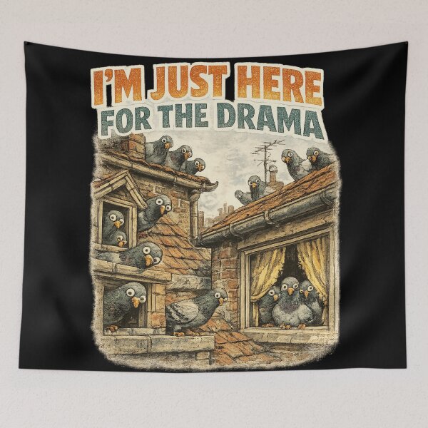 Item preview, Im Just Here For The Drama Funny Nosy Pigeon Meme Sticker designed and sold by irfanshikh.