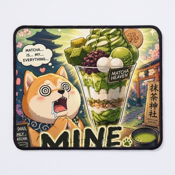 Item preview, Matcha Mind Control Shiba Inu - Kawaii Japanese Meme Dog Sticker designed and sold by kawaii animal store (in Japan).