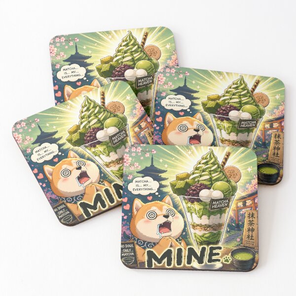 Item preview, Matcha Mind Control Shiba Inu - Kawaii Japanese Meme Dog Sticker designed and sold by kawaii animal store (in Japan).