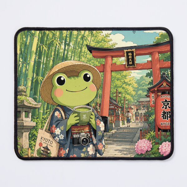 Item preview, Kyoto Matcha Frog Adventure – Cute Kawaii Japanese Travel Animal Sticker designed and sold by kawaii animal store (in Japan).