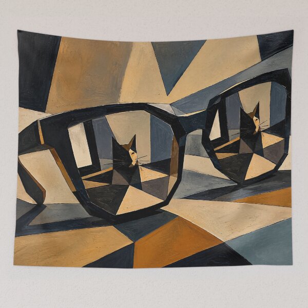 Item preview, Reflections of a Cubist Cat designed and sold by ThingsCatsDo.