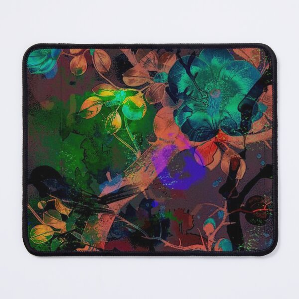 Item preview, Neon Botanical Dreamscape – Dark Glowing Floral Abstract Art designed and sold by BatNature.