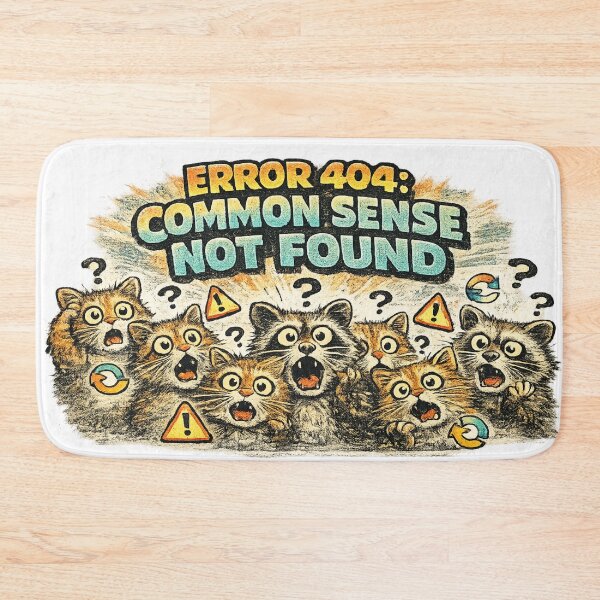 Item preview, Error 404 Common Sense Not Found Funny Cat Meme Sticker designed and sold by irfanshikh.