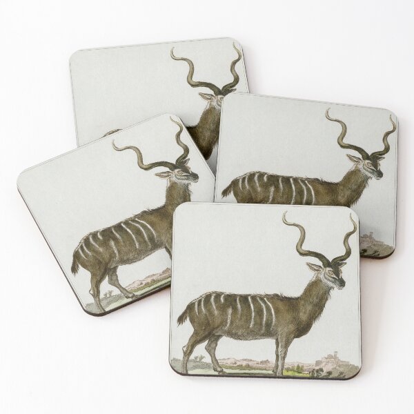 Item preview, Striped antelope with spiral horns, drawn in 1780 designed and sold by TerryKerrImages.