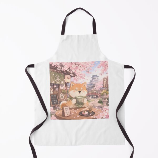 Item preview, Kawaii Shiba Inu Drinking Matcha Latte Under Cherry Blossoms - Japanese Spring Cafe Aesthetic designed and sold by kawaii animal store (in Japan).