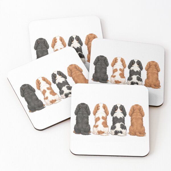 Item preview, Cavalier King Charles Spaniel Four Colors Back View Dog Lover Design designed and sold by SakuraWaStyle.