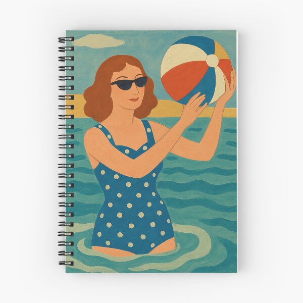 Item preview, Vintage Swimmer with Beach Ball designed and sold by tonymagnerart.