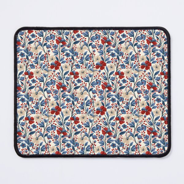 Item preview, Bold Red And Navy Blue Vintage Botanical Pattern designed and sold by igraphixart.