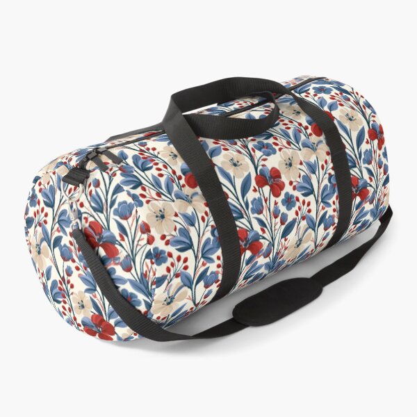 Item preview, Bold Red And Navy Blue Vintage Botanical Pattern designed and sold by igraphixart.