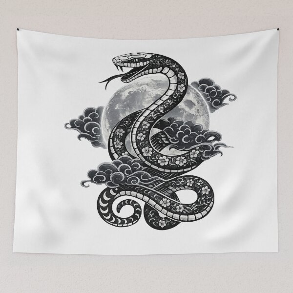Item preview, Japanese Moon Snake Design designed and sold by MCNovaStudio.