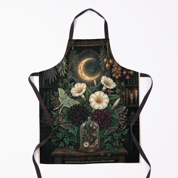 Item preview, Botanica Nocturna – Moonflowers, Black Dahlias & Dried Herbs Gothic Botanical Art Print designed and sold by Breezy Studio.