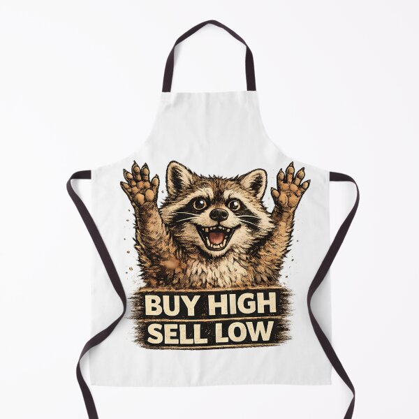 Item preview, Buy High Sell Low Funny Crypto Raccoon Meme designed and sold by DryHumorPrints.
