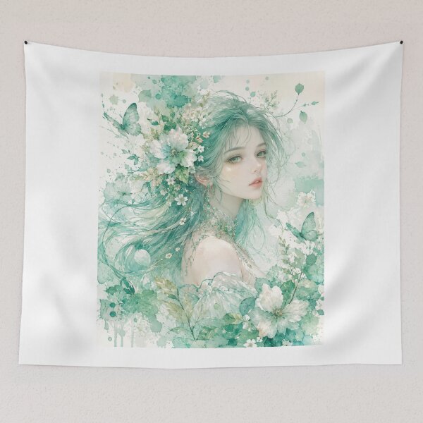 Item preview, Seagreen Watercolor Fantasy Muse designed and sold by konkapo00.