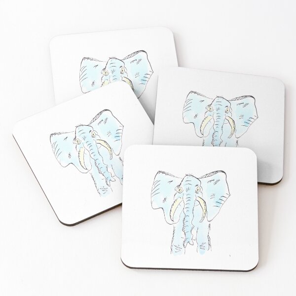 Item preview, A blue elephant designed and sold by Inky Fingers Illustrations.