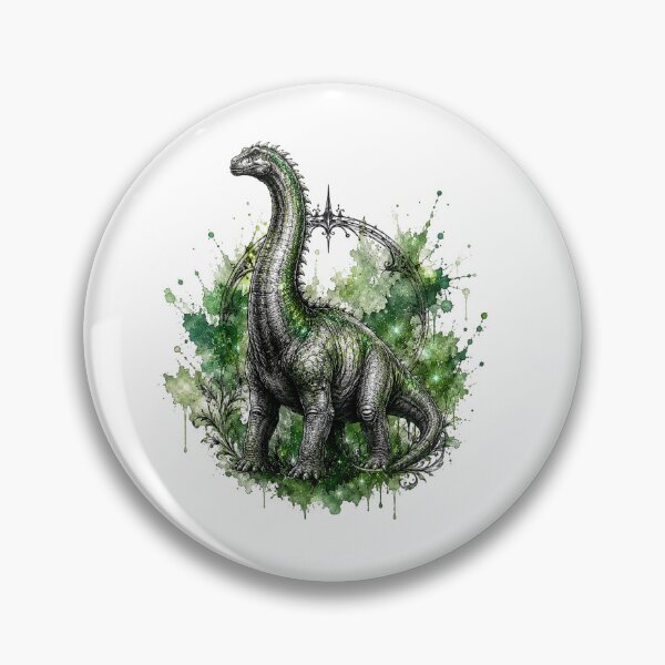 Item preview, Mystic Brachiosaurus – Gothic Tattoo Watercolor Dinosaur Illustration designed and sold by MolinezjArt.